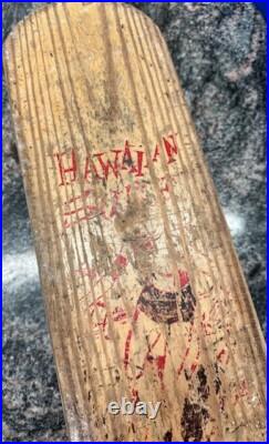 1960's Hawaiian Surf Wooden Skateboard No 7 22 Metal Masters Philly Vintage