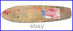 1960's MUSTANG Roller Derby No. 15 WOOD Skateboard w Original Wheels And Trucks