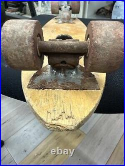 1960's MUSTANG Roller Derby No. 15 WOOD Skateboard w Original Wheels And Trucks