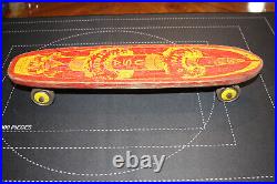 1960s Apollo Apolo Skateship Wood Skateboard Skate Board Metal Wheels Yellow