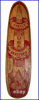 1960s Apollo Apolo Skateship Wood Wooden Skateboard Skate Board Metal Wheels