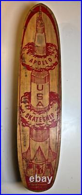 1960s Apollo Apolo Skateship Wood Wooden Skateboard Skate Board Metal Wheels