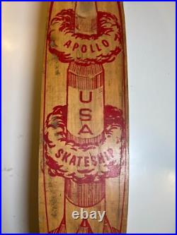 1960s Apollo Apolo Skateship Wood Wooden Skateboard Skate Board Metal Wheels