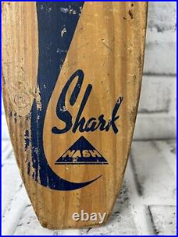 1960s Nash Shark Skateboard Sidewalk Surfboard Wood Metal Wheels Blue VTG 22