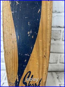 1960s Nash Shark Skateboard Sidewalk Surfboard Wood Metal Wheels Blue VTG 22