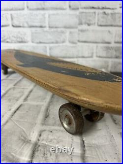 1960s Nash Shark Skateboard Sidewalk Surfboard Wood Metal Wheels Blue VTG 22