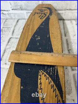 1960s Nash Shark Skateboard Sidewalk Surfboard Wood Metal Wheels Blue VTG 22