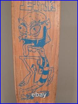 1960s Vintage Wood NASH Rat Fink SIDEWALK SURFBOARD 17 Rare Skateboard