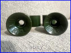 1 Set 4pcs Deadstock Powerflex 3 Wheel Clear OliveGreen NOS Urethane