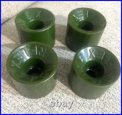 1 Set 4pcs Deadstock Powerflex 3 Wheel Clear OliveGreen NOS Urethane