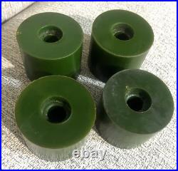 1 Set 4pcs Deadstock Powerflex 3 Wheel Clear OliveGreen NOS Urethane