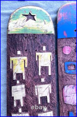 3 Rare Marc Johnson Original 3D Art Carved Wood Skateboard Deck Lot Chocolate MJ