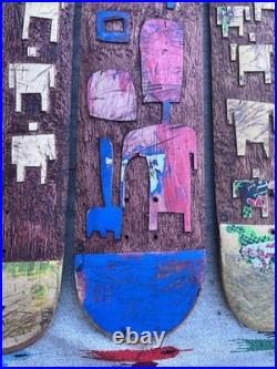 3 Rare Marc Johnson Original 3D Art Carved Wood Skateboard Deck Lot Chocolate MJ