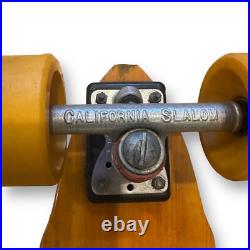 70s G&S Fibreflex double cutaway Slalom Skateboard 70mm Yellow Star Trac