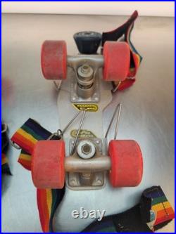 70s Rare Tracker Trekker's Skateboard Trucks Roller Skates Rainbow Strap