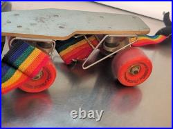 70s Rare Tracker Trekker's Skateboard Trucks Roller Skates Rainbow Strap
