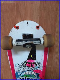 80s RARE Wizard Pro Model Action Sport neon pink white Skateboard Vintage 1986