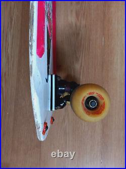 80s RARE Wizard Pro Model Action Sport neon pink white Skateboard Vintage 1986