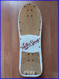 80s RARE Wizard Pro Model Action Sport neon pink white Skateboard Vintage 1986