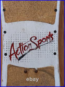 80s RARE Wizard Pro Model Action Sport neon pink white Skateboard Vintage 1986