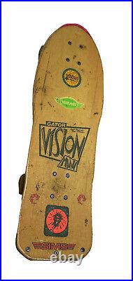 80s Vision Gator MINI Mark Rogowski Pro Model Skateboard Deck Sims Indy Neon
