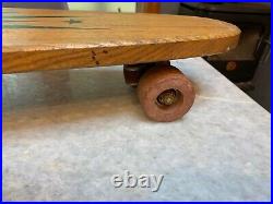 Antique-Vintage 1960's Big Wheeler Longboard Skateboard Wood/Wooden Clay Wheels