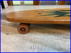 Antique-Vintage 1960's Big Wheeler Longboard Skateboard Wood/Wooden Clay Wheels