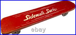 Antique Vintage 1960s SIDEWALK SURFER Wooden Wood Skateboard Metal Wheels