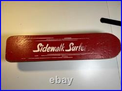 Antique Vintage 1960s SIDEWALK SURFER Wooden Wood Skateboard Metal Wheels