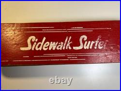 Antique Vintage 1960s SIDEWALK SURFER Wooden Wood Skateboard Metal Wheels