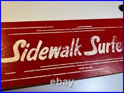 Antique Vintage 1960s SIDEWALK SURFER Wooden Wood Skateboard Metal Wheels