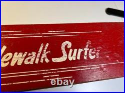 Antique Vintage 1960s SIDEWALK SURFER Wooden Wood Skateboard Metal Wheels