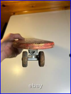 Antique Vintage 1960s SIDEWALK SURFER Wooden Wood Skateboard Metal Wheels