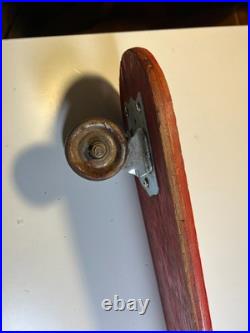 Antique Vintage 1960s SIDEWALK SURFER Wooden Wood Skateboard Metal Wheels