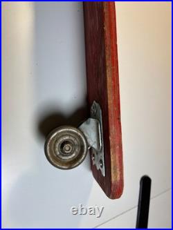 Antique Vintage 1960s SIDEWALK SURFER Wooden Wood Skateboard Metal Wheels
