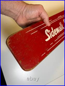 Antique Vintage 1960s SIDEWALK SURFER Wooden Wood Skateboard Metal Wheels