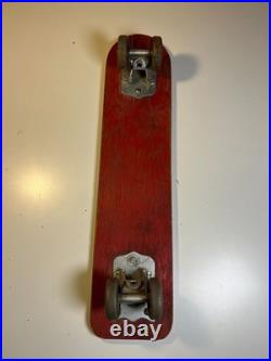 Antique Vintage 1960s SIDEWALK SURFER Wooden Wood Skateboard Metal Wheels