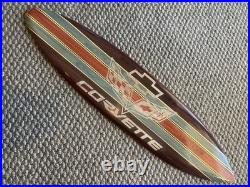 Corvette Vintage Wood Surfboard Shape Wall hanger 39X9.5 beautiful finish