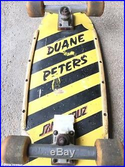 Duane Peters Santa Cruz Vintage 1980s 5 Stripe Rare YellowithBlack Complete Board