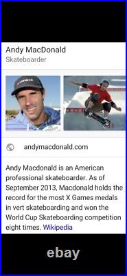 G&S Brigade Autographed Andy Mac MacDonald-8 Time World Cup Champion Skateboard G&S Brigade Autographed Andy Mac MacDonald-8 Time World Cup Champion Skateboard