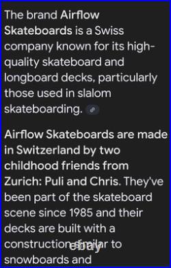 G&S Swiss Made High Camber Fibreflex Slalom Skateboard Vintage NOS Airflow-Swiss