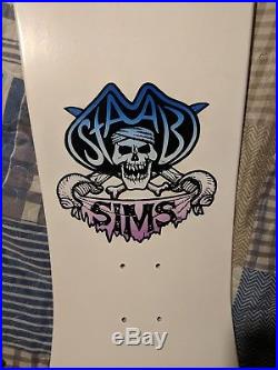 Kevin Staab Pirate White Skateboard Deck Sims OG Full Size Reproduction Screened