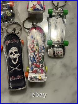 Lot Of 8 Skateboard Fingerboard Keychain Rad Skull Vintage Rare