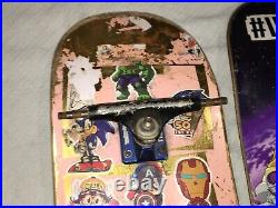 Lot Of Five Vintage 30 Skateboards, Some Wheels & Hardware, Some Are Damaged