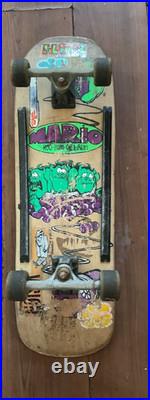Mario Roo Bun Vision Skateboard with Stickers 1980s Vintage