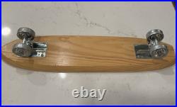 Nash Sidewalk Surfboard Vintage Wood Wooden Steel Wheels Skateboard SHARK 1960s