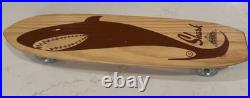 Nash Sidewalk Surfboard Vintage Wood Wooden Steel Wheels Skateboard SHARK 1960s