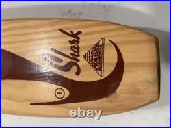 Nash Sidewalk Surfboard Vintage Wood Wooden Steel Wheels Skateboard SHARK 1960s