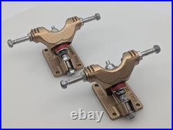 OG 1970s Gullwing HPG IV Split-Axle Trucks Gold Hangers Unmounted Red Bushings
