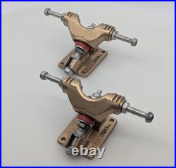 OG 1970s Gullwing HPG IV Split-Axle Trucks Gold Hangers Unmounted Red Bushings